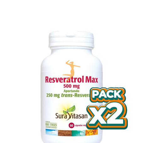 Pack 2x RESVERATROL MAX 60 CÁPSULAS SURA VITASAN