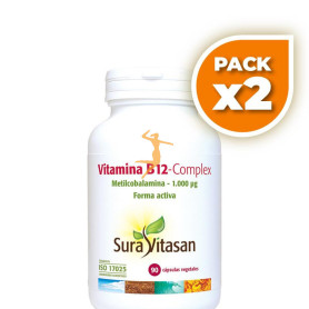 Pack 2x VITAMINA B12 COMPLEX 90 CAPSULAS SURA VITASAN