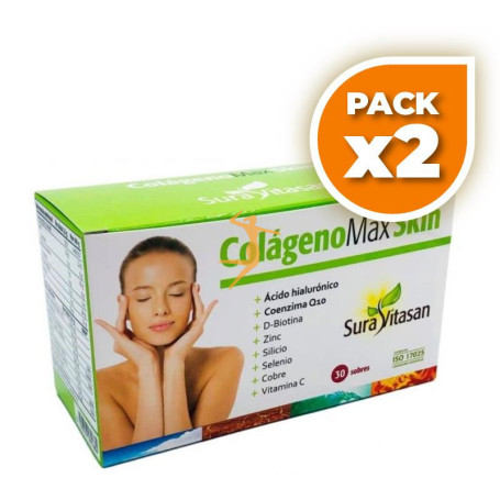 Pack 2x COLAGENO MAX SKIN 30 SOBRES SURA VITASAN
