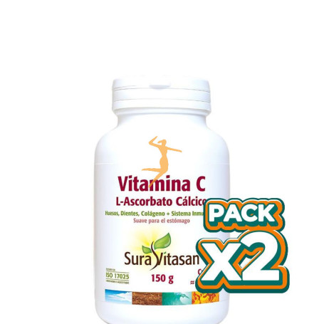 Pack 2x VITAMINA C L-ASCORBATO 150 GR SURA VITASAN