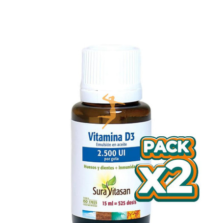Pack 2x VITAMINA D3 2.500UI 15ML SURA VITASAN