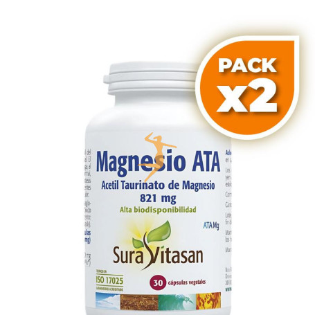 Pack 2x MAGNESIO ATA 30 CÁPSULAS SURA VITASAN
