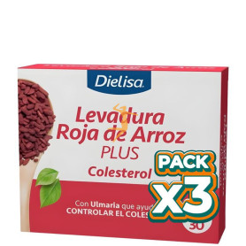 Pack 3x LEVADURA ROJA DE ARROZ PLUS 30 CÁPSULAS DIETISA