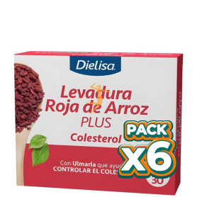 Pack 6x LEVADURA ROJA DE ARROZ PLUS 30 CÁPSULAS DIETISA