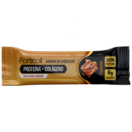 BARRITA DE CHOCOLATE PROTEÍNA+COLÁGENO CARAMELO 50G FORTICOLL