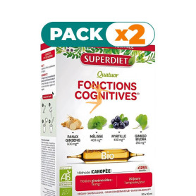 Pack 2x CUARTETO FUNCIONES COGNITIVAS BIO 20 AMPOLLAS SUPERDIET