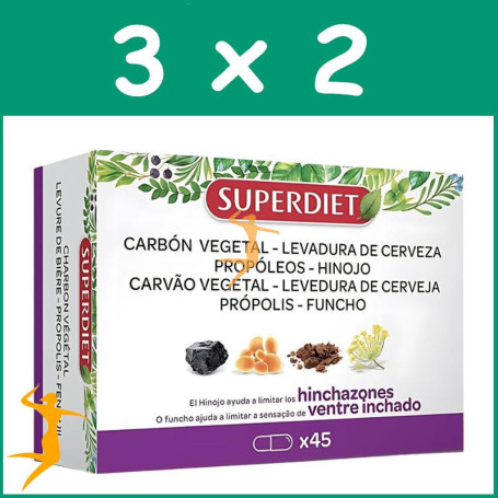 Pack 3x2 CUARTETO DE HINOJO HINCHAZONES 45 CAPSULAS SUPERDIET