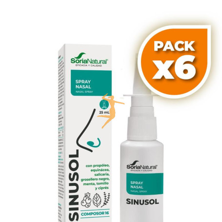 Pack 6x COMPOSOR 16 SINUSOL SPRAY NASAL 25ML SORIA NATURAL