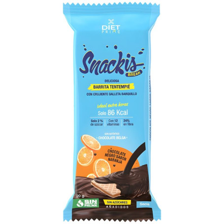 BARRITA SNACKIS BREAK CHOCO NEGRO SABOR NARANJA 20G HERBORA