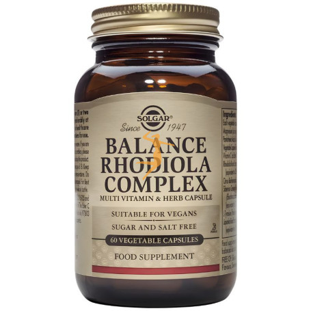 BALANCE RHODIOLA COMPLEX 60 CÁPSULAS. SOLGAR