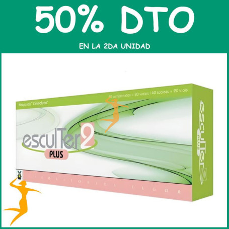 ESCULTER 2 PLUS 40 COMPRIMIDOS + 20 VIALES TEGOR OFERTA 2 UD