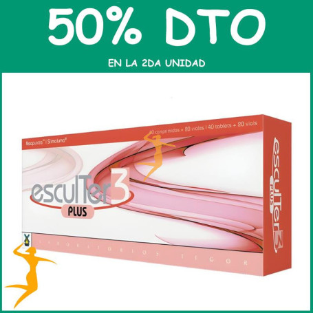 ESCULTER 3 PLUS 40 COMPRIMIDOS + 20 VIALES TEGOR OFERTA 2 UD