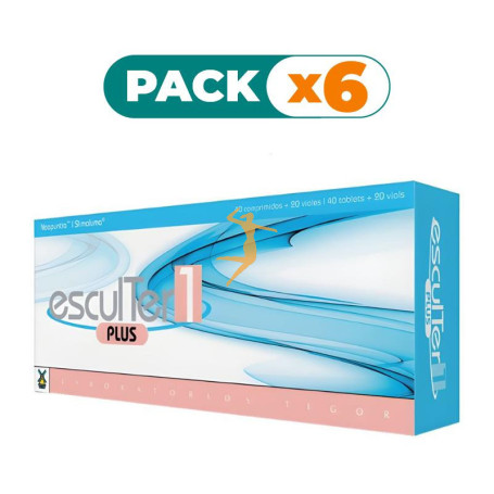 Pack 6x ESCULTER 1 PLUS 40 COMPRIMIDOS + 20 VIALES TEGOR