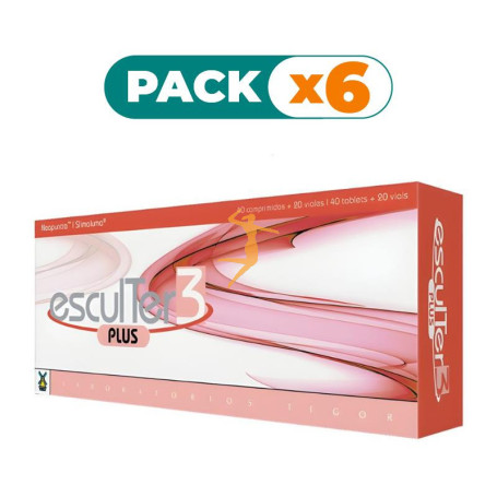 Pack 6x ESCULTER 3 PLUS 40 COMPRIMIDOS + 20 VIALES TEGOR