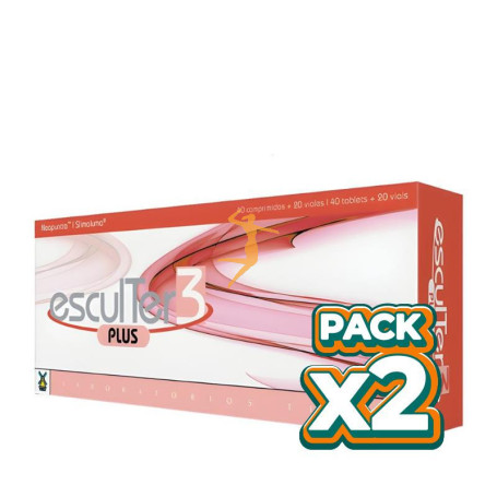 Pack 2x ESCULTER 3 PLUS 40 COMPRIMIDOS + 20 VIALES TEGOR
