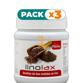 Pack 3x LINOLAX SEMILLAS DE LINO MOLIDAS 500G PLANTIS