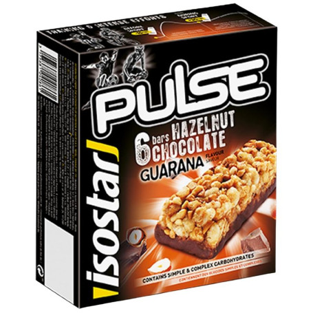 BARRITAS PULSE CHOCO AVELLANA SABOR GUARANÁ 6 UNIDADES ISOSTAR