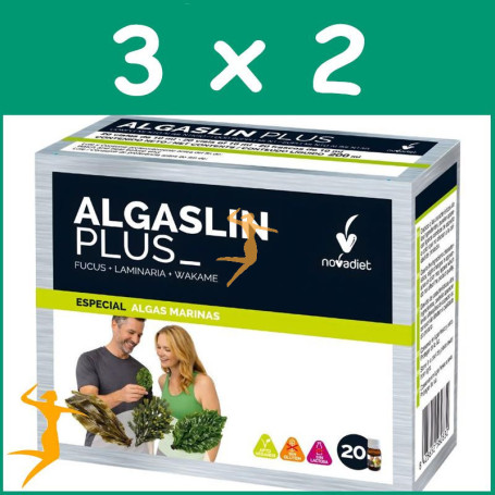 PACK 3x2 ALGASLIN PLUS 20 VIALES NOVADIET