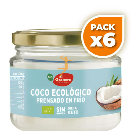 Pack 6x ACEITE DE COCO VIRGEN EXTRA BIO 200Ml GRANERO