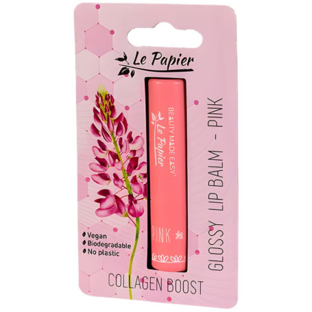 BÁLSAMO LABIAL BRILLANTE CON COLÁGENO PINK 3,5G BEAUTY MADE EASY