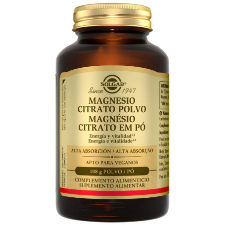 MAGNESIO CITRATO EN POLVO 108G SOLGAR