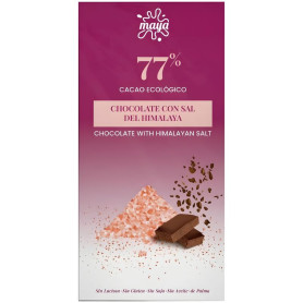 TABLETA CHOCOLATE 77% CON SAL ROSA DEL HIMALAYA 70G MAYA ORGANIC