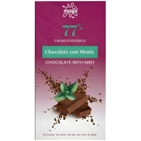 TABLETA DE CHOCOLATE 77% CON MENTA 70G MAYA ORGANIC