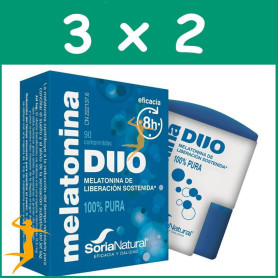 Pack 3x2 MELATONINA DUO 90 COMPRIMIDOS SORIA NATURAL
