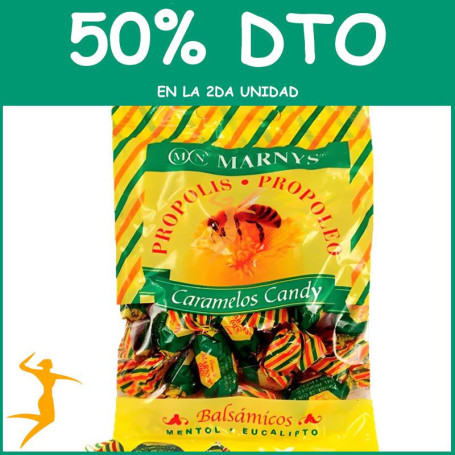 CARAMELOS DE PROPOLEO, MIEL, MENTOL Y EUCALIPTO 60Gr. MARNYS OFERTA 2 UD