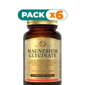 Pack 6x MAGNESIO BISGLICINATO 60 CÁPSULAS SOLGAR