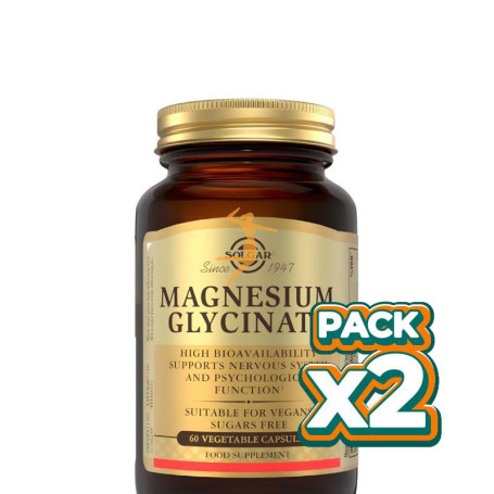 Pack 2x MAGNESIO BISGLICINATO 60 CÁPSULAS SOLGAR