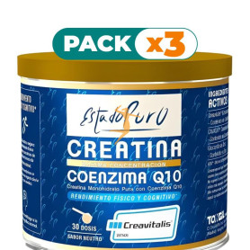 Pack 3x CREATINA MONOHIDRATO CON COENZIMA Q10 ESTADO PURO