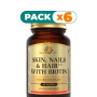Pack 6x PELO, PIEL Y UÑAS CON BIOTINA 60 COMPRIMIDOS SOLGAR