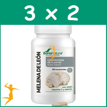 Pack 3x2 MELENA DE LEÓN 60 COMPRIMIDOS SORIA NATURAL