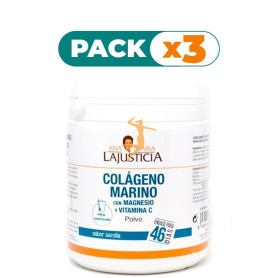 Pack 3x COLÁGENO MARINO CON MAGNESIO Y VITAMINA C SABOR SANDIA 350Gr. ANA MARIA LAJUSTICIA