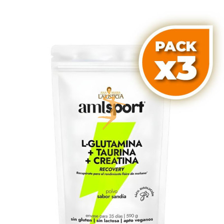 Pack 3x L-GLUTAMINA+TAURINA+CREATINA AMLSPORT 590G ANA MARÍA LAJUSTICIA