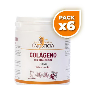 Pack 6x COLÁGENO CON MAGNESIO SABOR NEUTRO 350G ANA MARÍA LAJUSTICIA