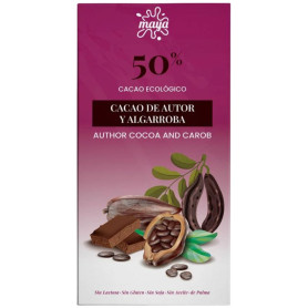 TABLETA DE CHOCOLATE CACAO DE AUTOR Y ALGARROBA 70G MAYA ORGANIC