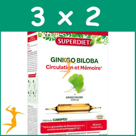 Pack 3x2 GINKGOFIT BIO 20 AMPOLLAS SUPERDIET