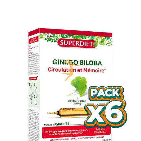 Pack 6x GINKGOFIT BIO 20 AMPOLLAS SUPERDIET