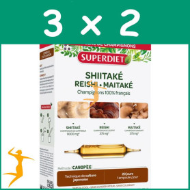 Pack 3x2 SHIITAKE, REISHI Y MAITAKE 20 AMPOLLAS SUPERDIET