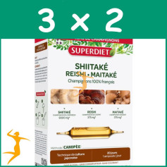 Pack 3x2 SHIITAKE, REISHI Y MAITAKE 20 AMPOLLAS SUPERDIET