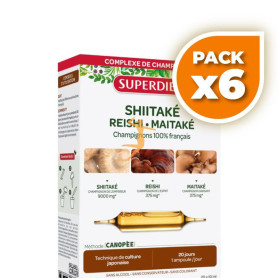 Pack 6x SHIITAKE, REISHI Y MAITAKE 20 AMPOLLAS SUPERDIET