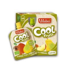 VITABIO COOL FRUITS MANZANA-PERA BIO 4x90Gr. BABYBIO