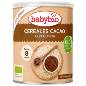 PAPILLA DE CEREALES CON QUINOA SABOR CACAO 220G BABYBIO
