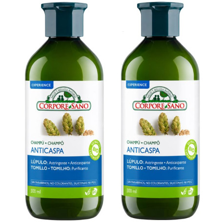 CHAMPÚ ANTICASPA 300+300ML CORPORE SANO
