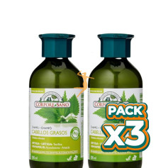 Pack 3x CHAMPÚ PARA CABELLOS GRASOS 300+300ML CORPORE SANO