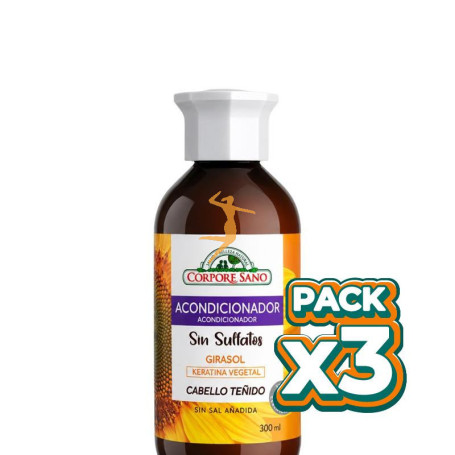 Pack 3x ACONDICIONADOR CABELLOS TEÑIDOS SIN SULFATOS 300ML CORPORE SANO