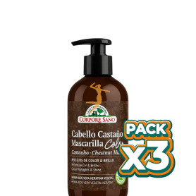 Pack 3x MASCARILLA PARA CABELLO CASTAÑO 280ML CORPORE SANO