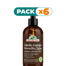 Pack 6x MASCARILLA PARA CABELLO CASTAÑO 280ML CORPORE SANO
